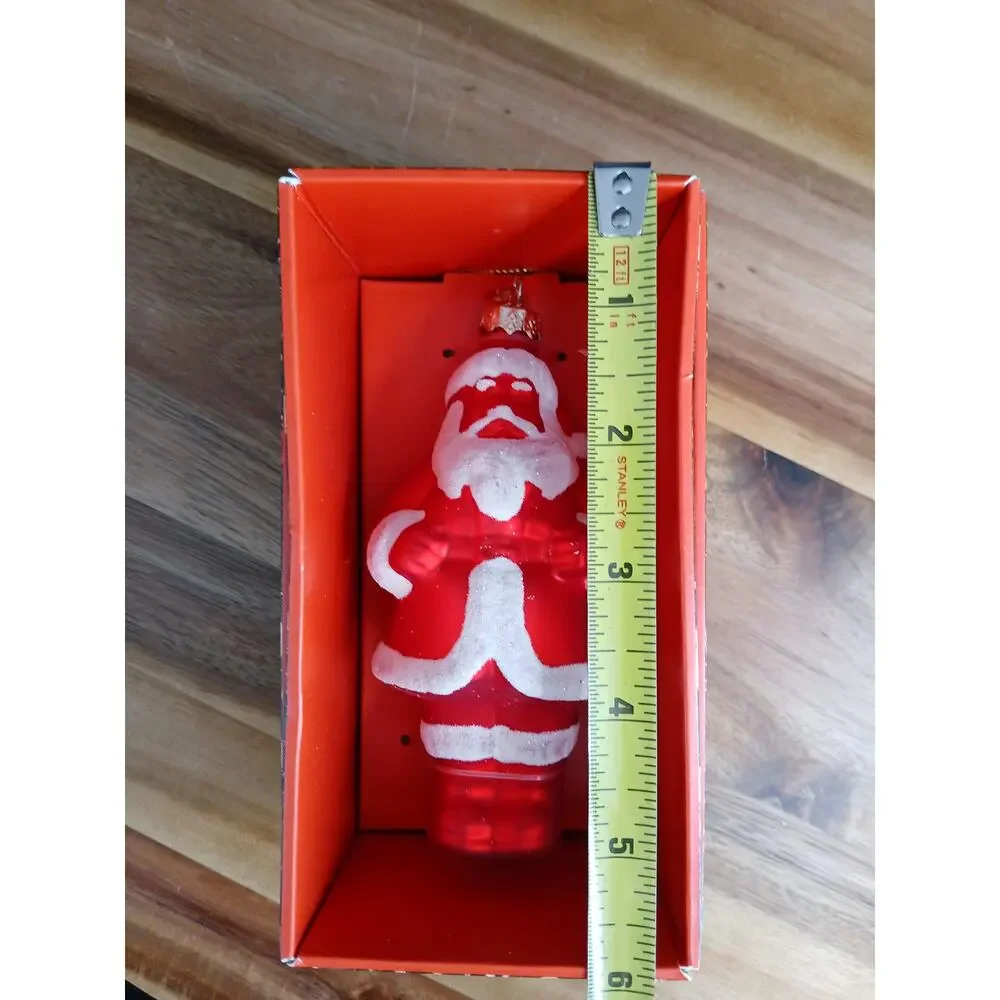 NEW John Derian Company Red & White SANTA Glass Christmas Ornament Target